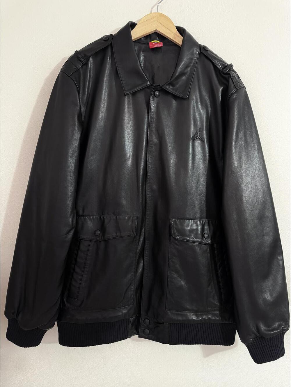 🔥RARE Nike Air Jordan Lamb Leather Insulated Bomber Jacket Coat Size Large Mens